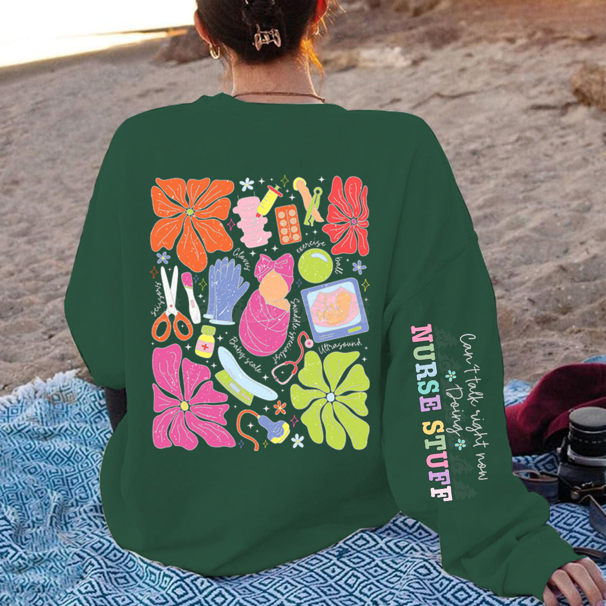 Damen Sweatshirt Bunt Grafikdesign Baumwolle Eveloria