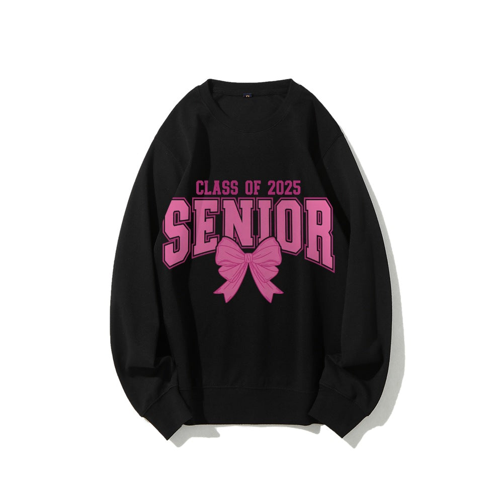 Damen Sweatshirt Abschlussjahr Schleifendesign Grau Eveloria