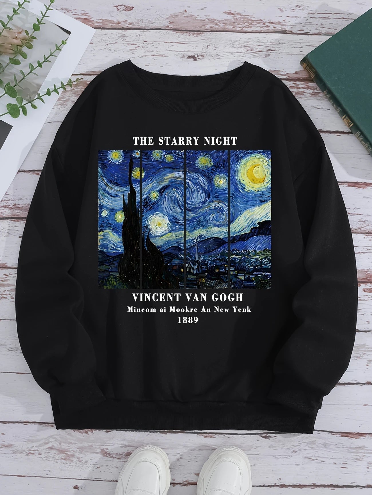 Damen Sweatshirt Van Gogh Motiv Moderner Druck