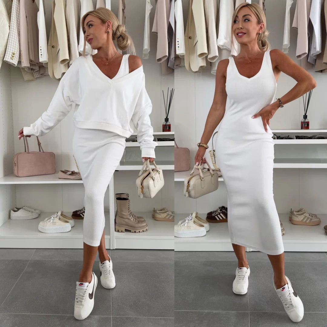Damen Kleidungsset mit Oberteil und Rock Eveloria Elegantes Set