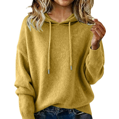 Damen Oversized Kapuzensweatshirt Texturiert Kordelzug Grau