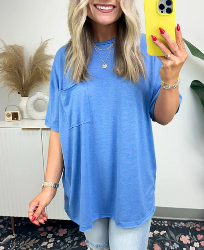 Damen Oversized T-Shirt mit Tasche Eveloria