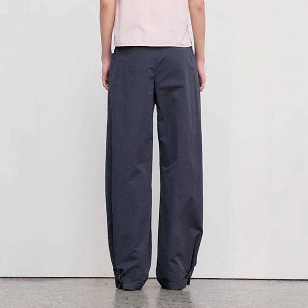 Damen Weite Stoffhose mit Ton-in-Ton Gürtel