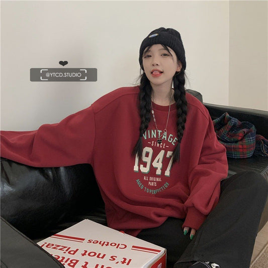 Damen Oversized Sweatshirt Vintage-Druck Eveloria - Eveloria