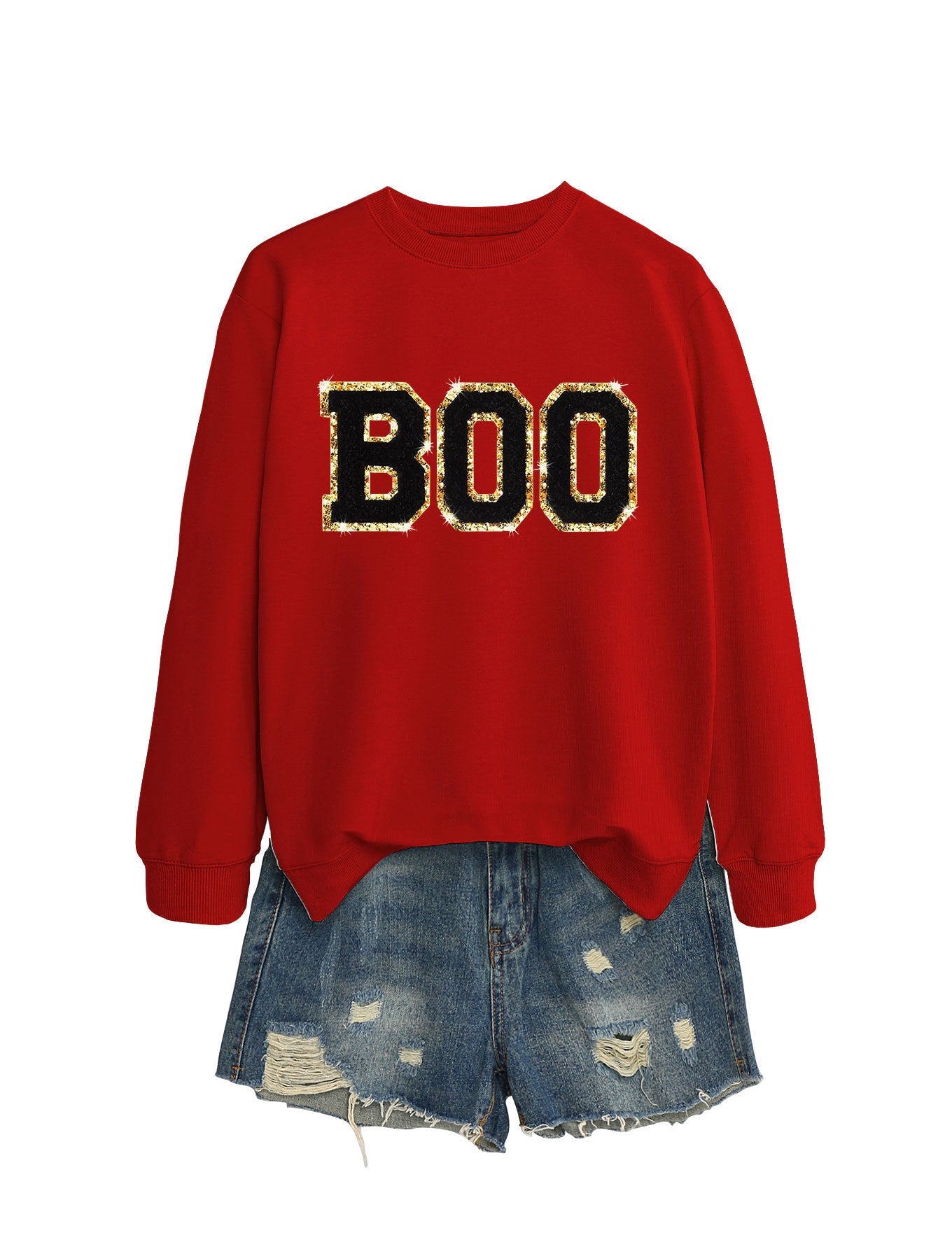 Damen Sweatshirt Glitzer Aufdruck Eveloria