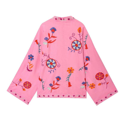 Damen Kimono-Jacke Bestickt Eveloria