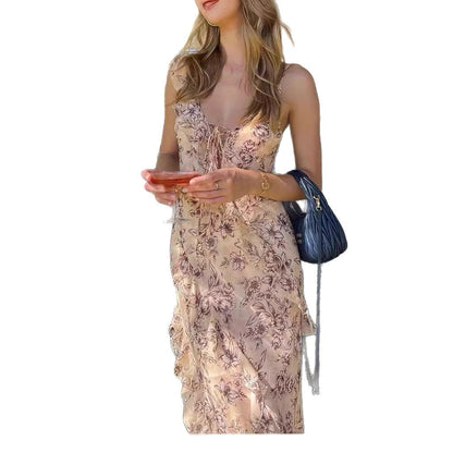 Damen Maxikleid Floral Print Sommer