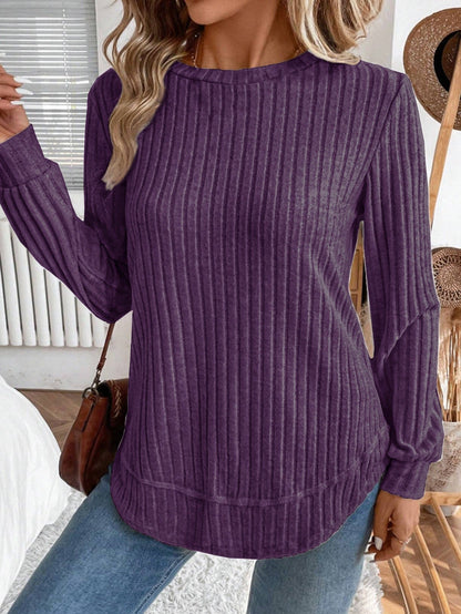 Damen Strickpullover Lässig Vertikale Streifen