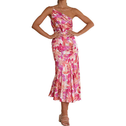 Damen Maxikleid Schulterfrei Elegantes Drapieren
