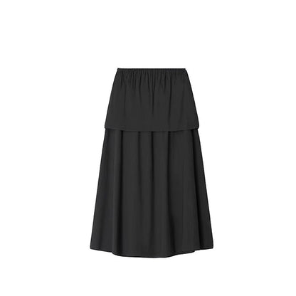 Damen Maxirock Elegant Elastischer Bund Fließend Eveloria
