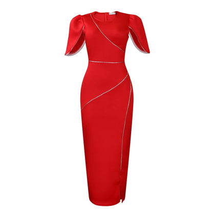 Damen Maxikleid Elegant Schnitt Modisch Eveloria