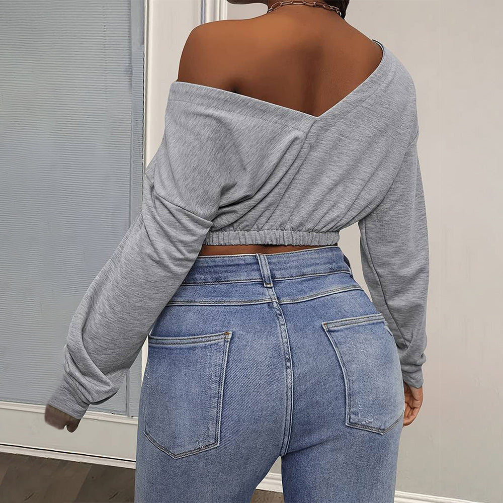 Damen Crop- Schulterfrei Tailliert