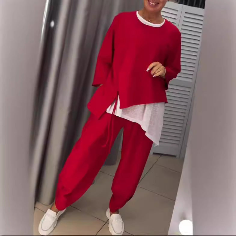 Damen Freizeit-Set 2-teilig Asymmetrisch Bequem