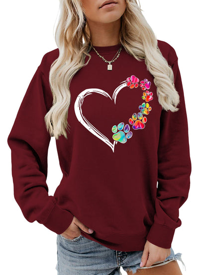 Damen Sweatshirt Pfotenherz-Design Eveloria