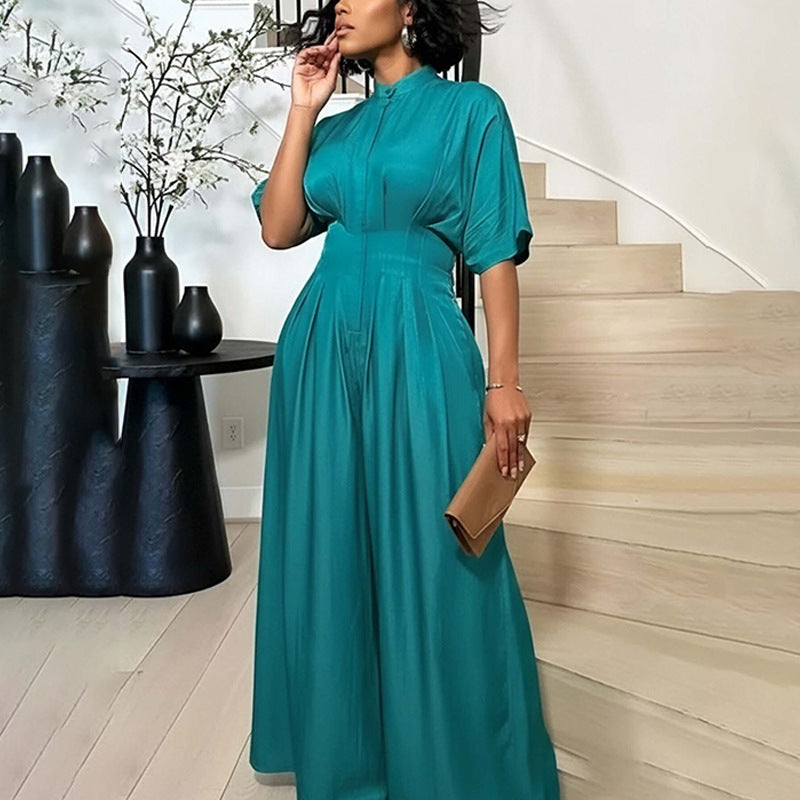 Damen Eleganter Overall Weites Bein Kragen Eveloria