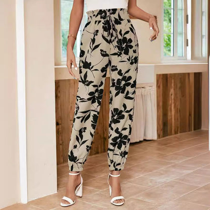 Damen Blumendruck-Hosen Trendy Eveloria
