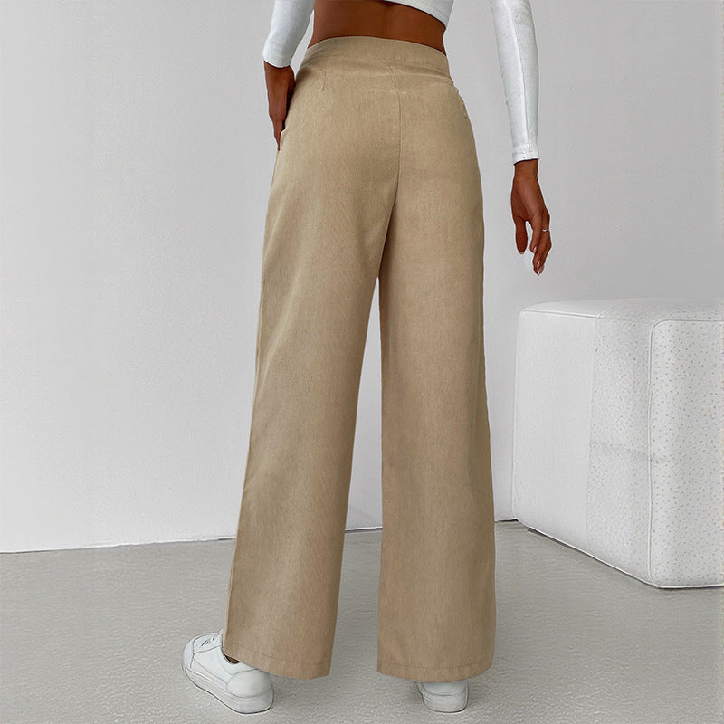 Damen Cropped Langarmshirt und Culotte-Hose Baumwolle Beige