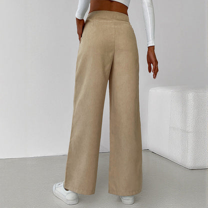 Damen Cropped Langarmshirt und Culotte-Hose Baumwolle Beige