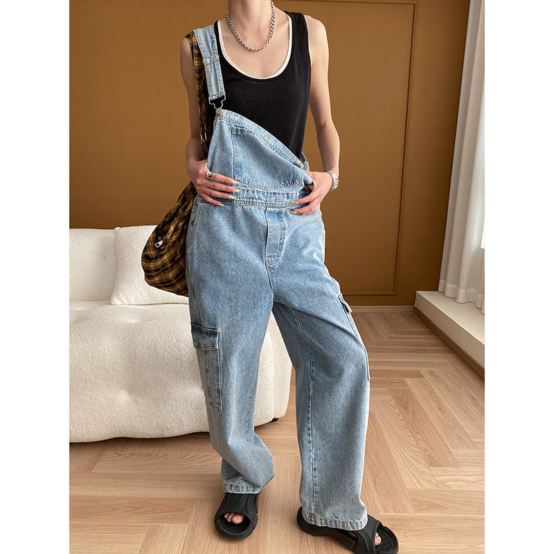 Damen Latzhose Bequem Baumwolle Praktisch Schwarz - Eveloria