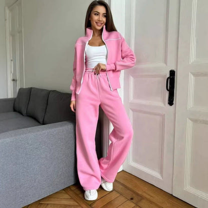 Damen Sweat-Set Hochkragen Weites Design Eveloria