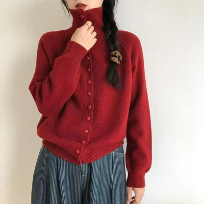 Damen Strickjacke mit Knöpfen Modisch Eveloria - Eveloria