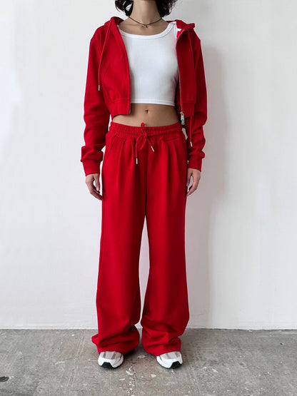 Damen Hoodie Jogginghose Set Baumwolle Grau