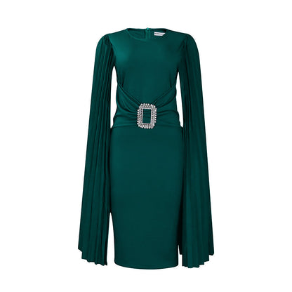 Eveloria Damen Abendkleid Figurbetont Rüschen Glitzer Gürtel