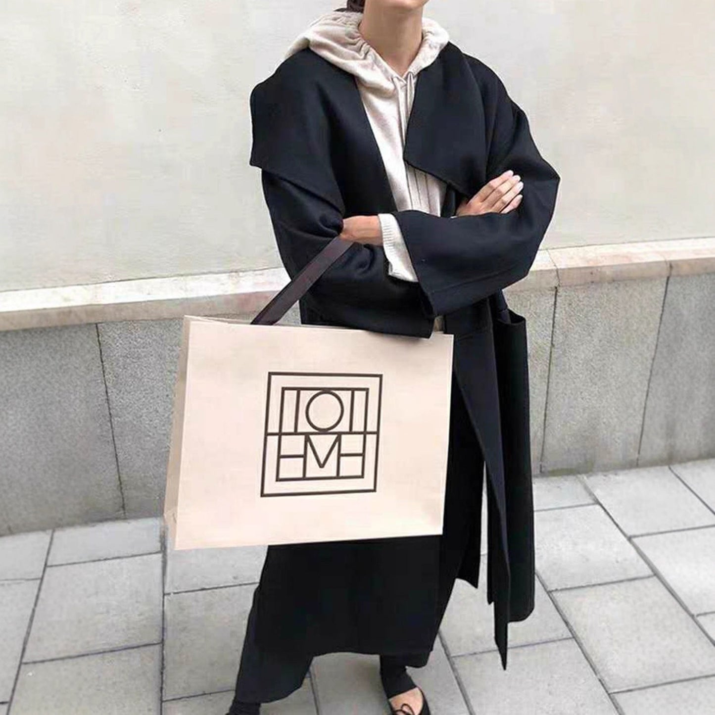 Damen Oversize-Mantel Offener Vorderteil Eveloria