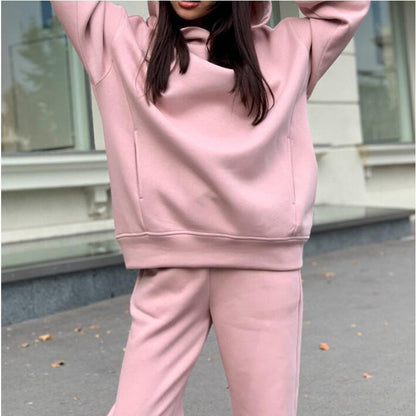 Damen Sweatshirt Jogginghosen Set Modern Passform Grau Eveloria