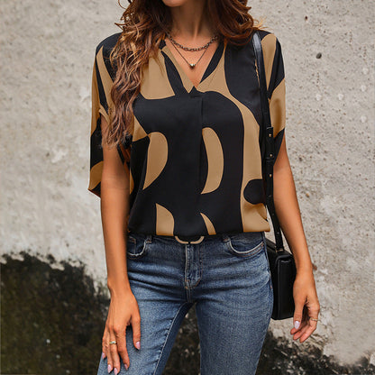 Damen Bluse Modernes Grafikdesign Locker Passform