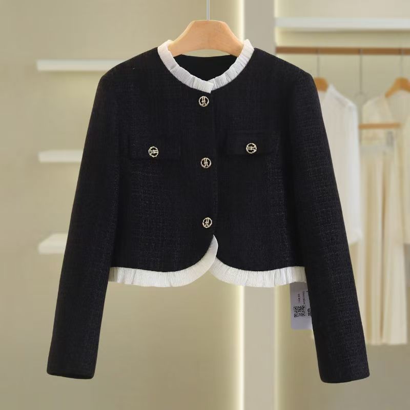 Damen Kurzjacke Strukturierte Knöpfe Eveloria
