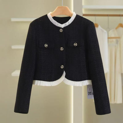 Damen Kurzjacke Strukturierte Knöpfe Eveloria