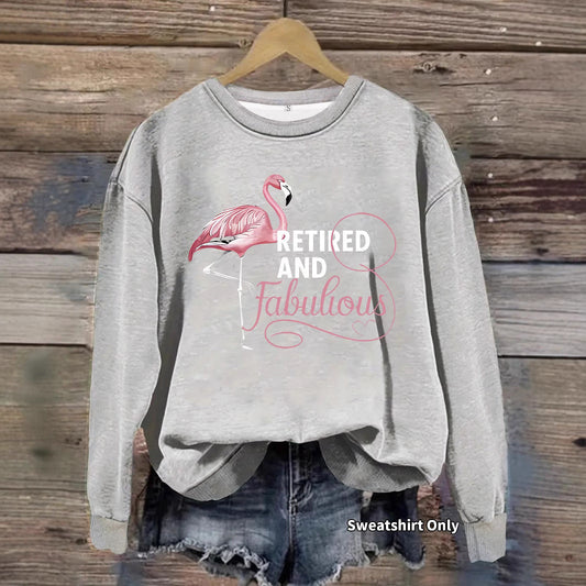 Damen Sweatshirt Flamingo-Motiv Baumwolle Rosa - Eveloria