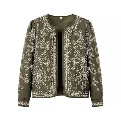 Damen Blumenjacke Elegant Schnitt Eveloria