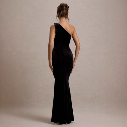 Damen Maxikleid Schulterfrei Elegant