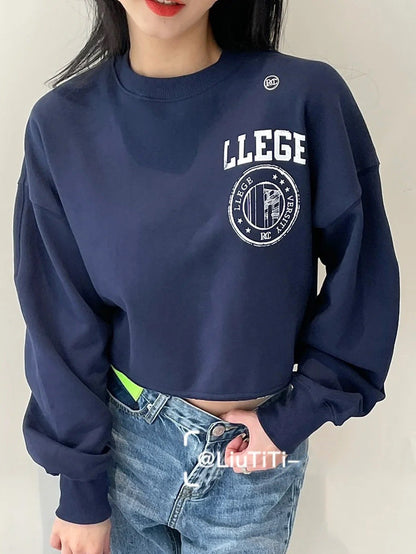 Damen Sweatshirt Oversized Kurz Eveloria