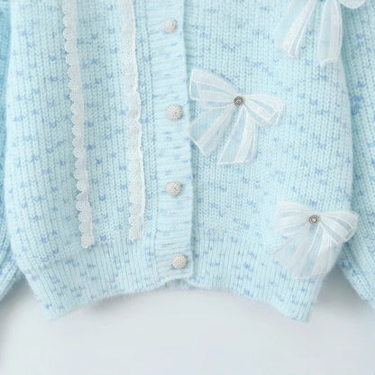 Damen Strickjacke Kuschelig mit Schleifendetails Grau