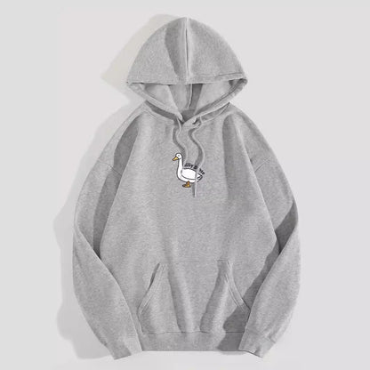 Damen Kapuzenpullover Gänsemotiv Weiches Fleece Innen Eveloria