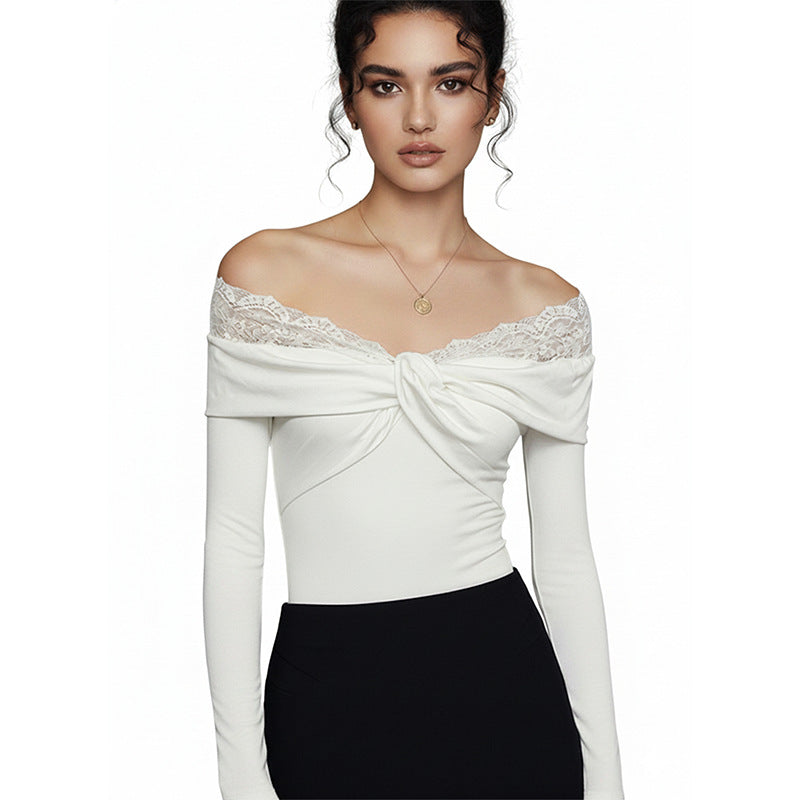 Damen Body Spitzendetails Figurbetonter Schnitt Eveloria