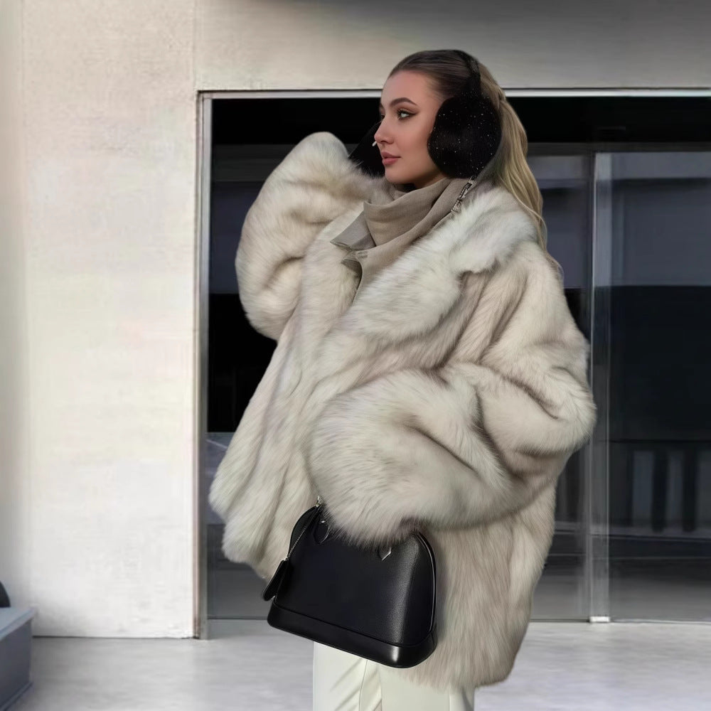 Damen Fleecejacke Voluminöser Schnitt