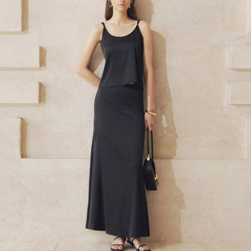 Damen Maxikleid Schwingrock Eleganter Ausschnitt Eveloria - Eveloria