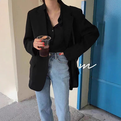 Damen Oversized Blazer Lässiger Schnitt Eveloria