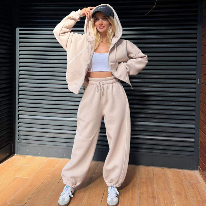 Damen Hoodie Jogginganzug Elastischer Bund Bequeme Taschen - Eveloria