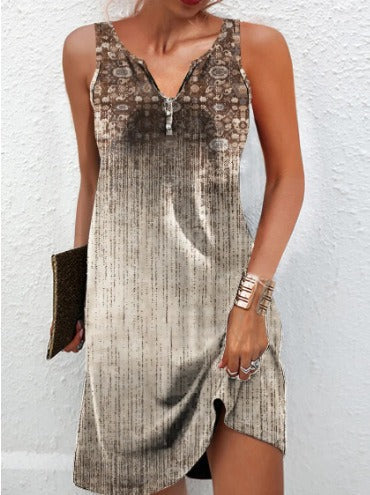 Damen Sommerkleid V-Ausschnitt Asymmetrischer Saum