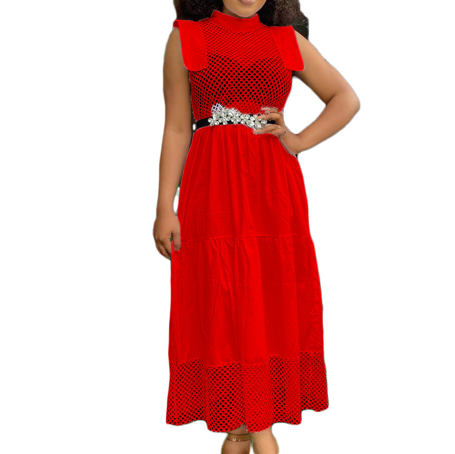 Damen Maxikleid mit Netzdetails Eveloria