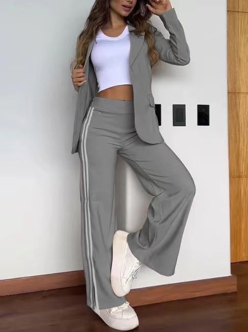 Damen Sportblazer-Set Weite Hose Eveloria