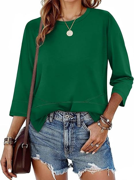 Damen Pullover 3/4 Ärmel Lässig Eveloria