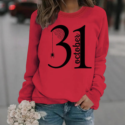 Damen Sweatshirt Halloween-Motiv Bequem Grau Eveloria - Eveloria