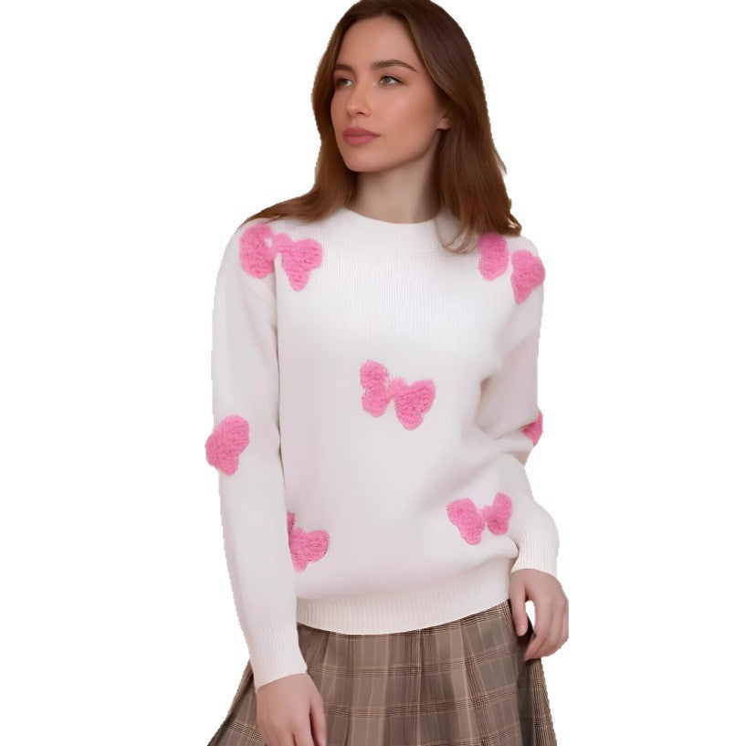 Damen Strickpullover Herzdesign Lässig