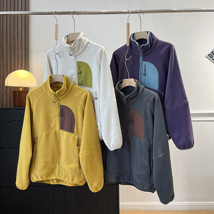 Damen Fleecejacke Hochschließend Praktische Taschen Eveloria